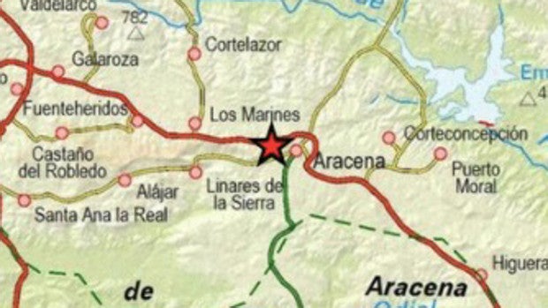 Registrado un terremoto de magnitud 2,7 en Aracena