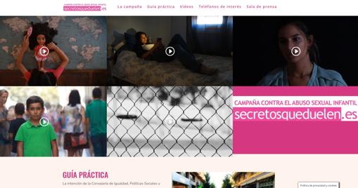 Captura de pantalla de la web 'Secretos que duelen'