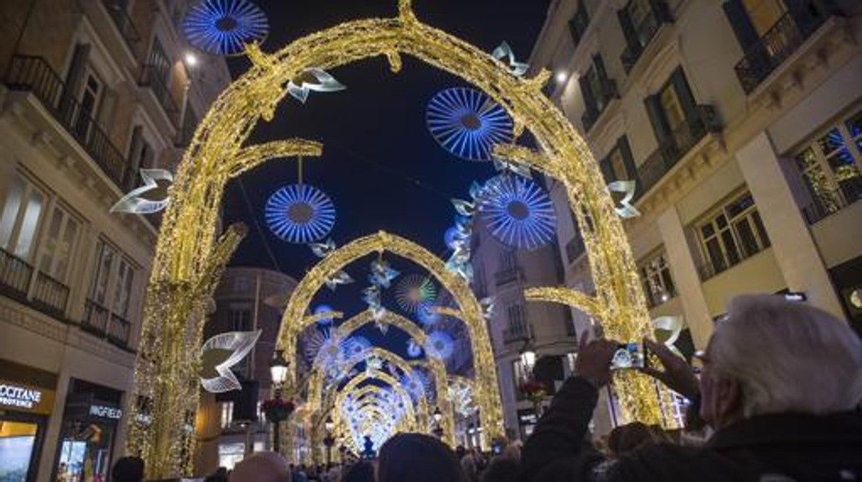 Luces de Navidad en la calle Larios de Málaga