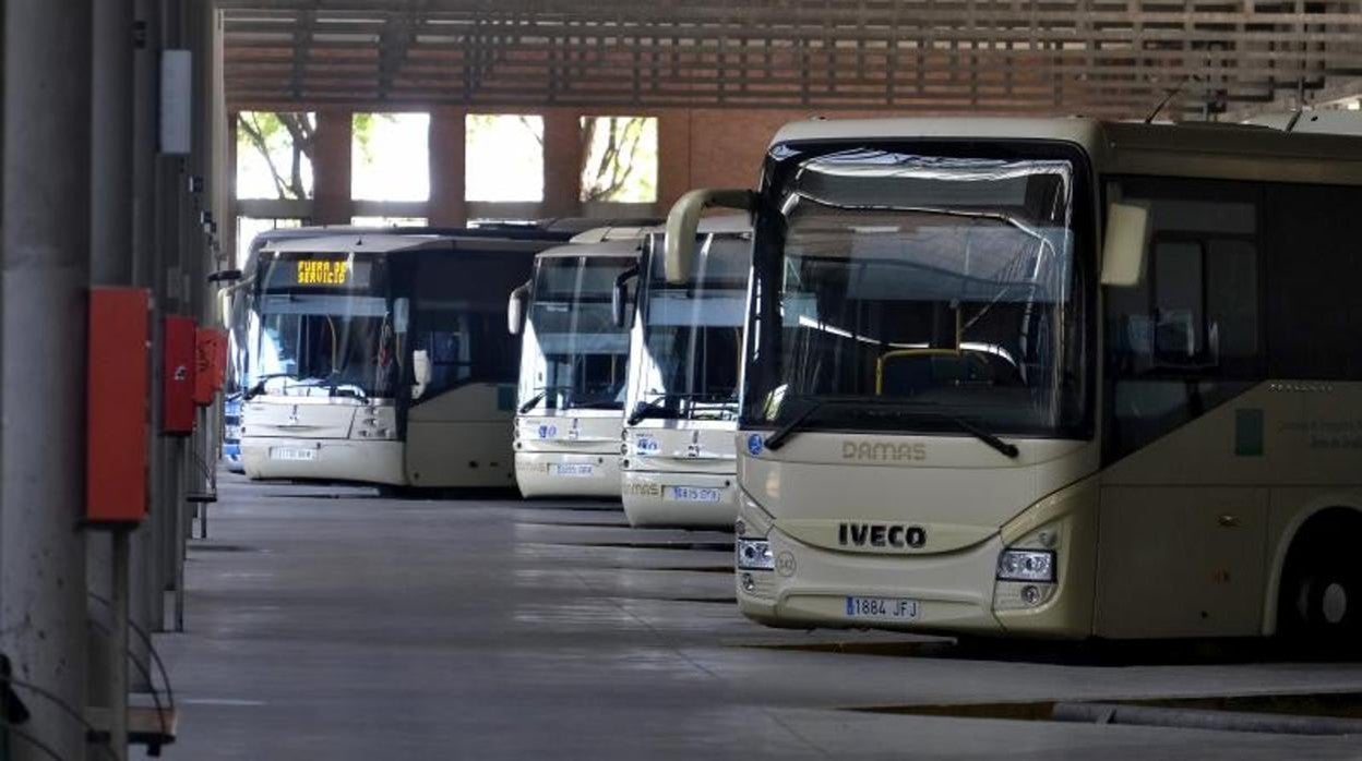 Autobuses en la estación de Plaza de Armas de Sevilla