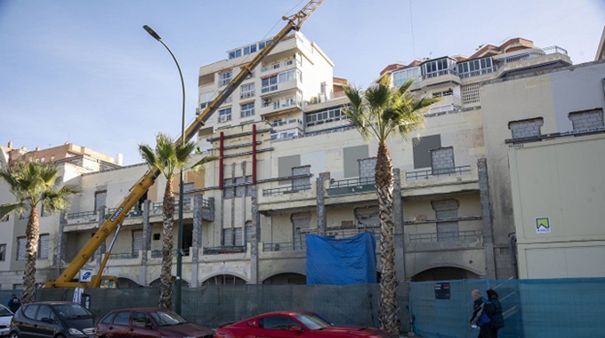 Una imagen de las obras en la antigua sede del Gobierno Militar en Málaga
