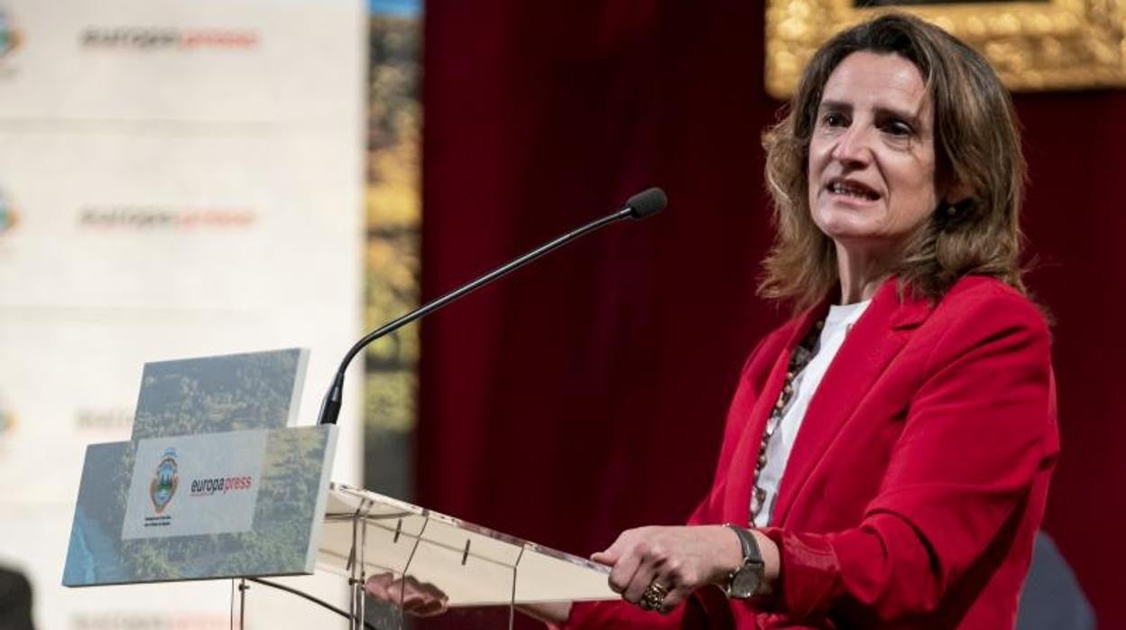 La vicepresidenta tercera y ministra para la Transición Ecológica y el Reto Demográfico, Teresa Ribera, interviene en un desayuno informativo