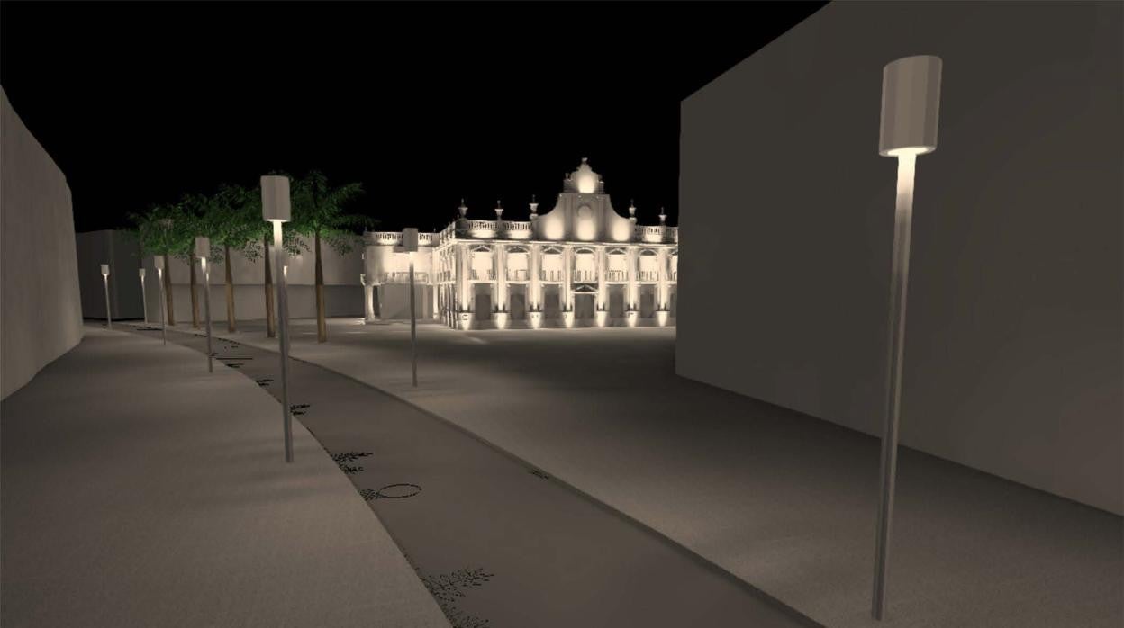 Recreación de la plaza de España ya reformada