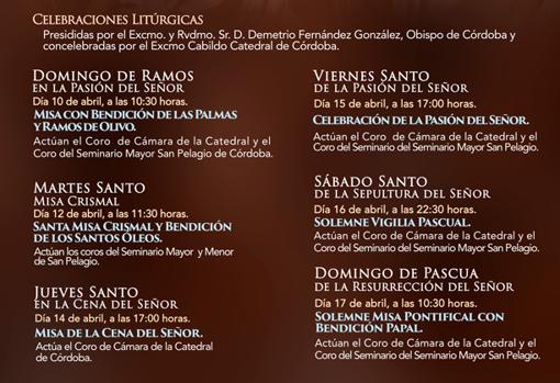 Estos son los horarios de los oficios de Semana Santa en la Mezquita-Catedral de Córdoba
