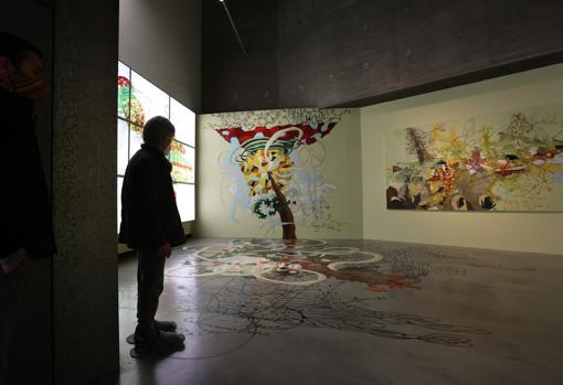 La obra 'Granja familiar' de Matthew Ritchie que se expone en el C3A