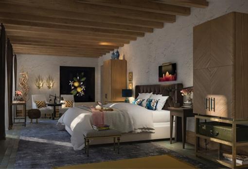 Infografía de una de las habitaciones del futuro hotel Las Flores