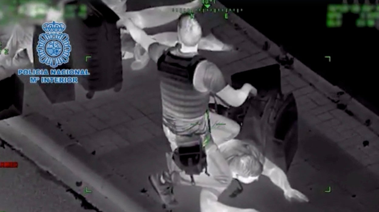 Imagen de la detención tomada desde el helicóptero de la Policía