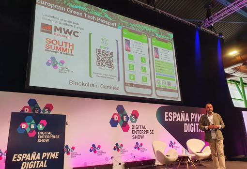 Alejandro Costa, CEO de la firma sevillana Éxxita Be Circular, ha presentado en el DES2022 el 'pasaporte eletrónico' para ordenadores, tabletas o móviles