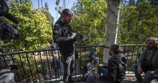 Rodaje en los jardines del Alcázar