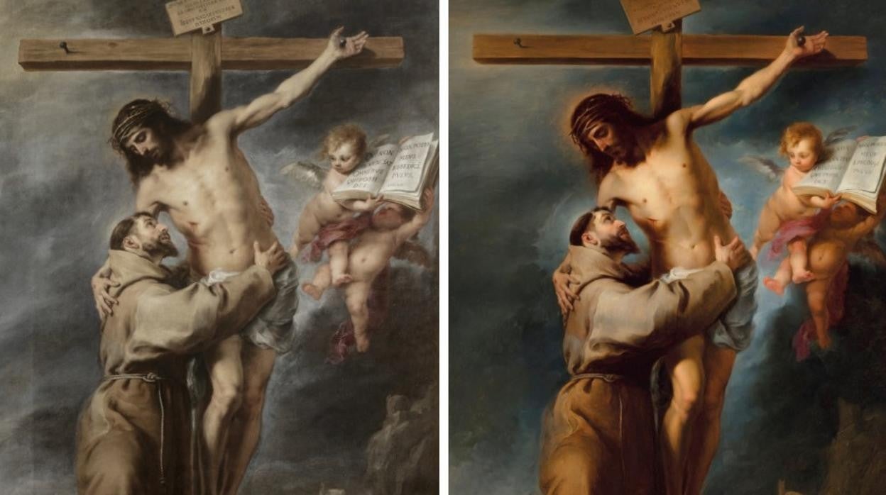 A la izquierda, un detalle del cuadro original. A la derecha, un detalle de la copia que se iba a vender