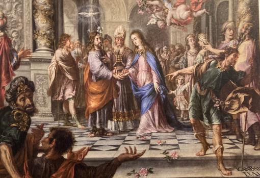 Su dominio de la arquitectura se puede ver en 'Los desposorios de la Virgen y San José'