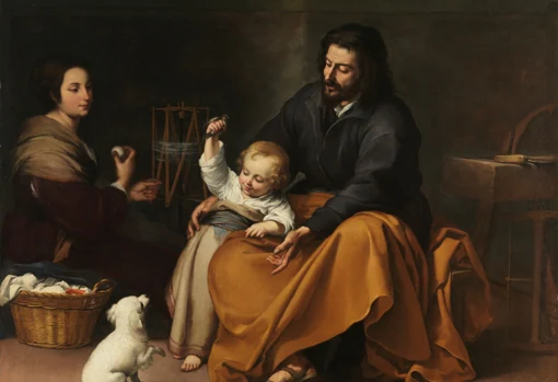 Bartolomé Esteban Murillo. La sagrada familia del pajarito. Hacia 1650. Museo del Prado. Madrid