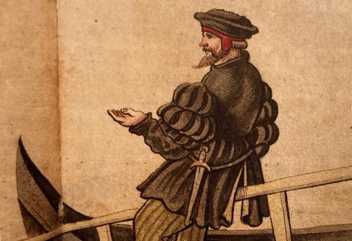 Maestre de una embarcación dibujado por Christoph Weiditz (S. XVI)