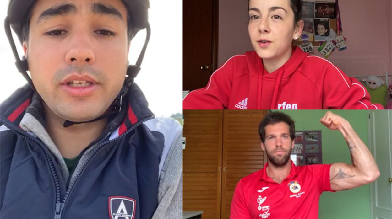 A la izquierda, Paco Gaviño; a la derecha arriba, Ana Pérez; abajo, Javier García