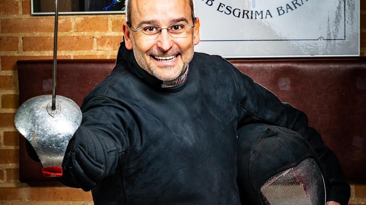 Fernando Medina, en el Club Esgrima Barajas