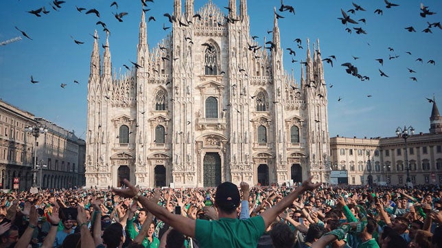 Se cumple un año de la invasión y el histórico triunfo del Betis en Milán