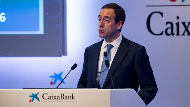 El consejero delegado de CaixaBank, Gonzalo Gortázar, este jueves en Barcelona