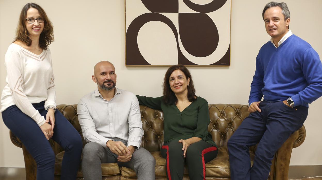 Isabel Hormigo (CTA), Carlos Rojas (MCDemy), Mercedes Camacho (Fundación Cajasol) y Enrique Tapia (Genera Games)