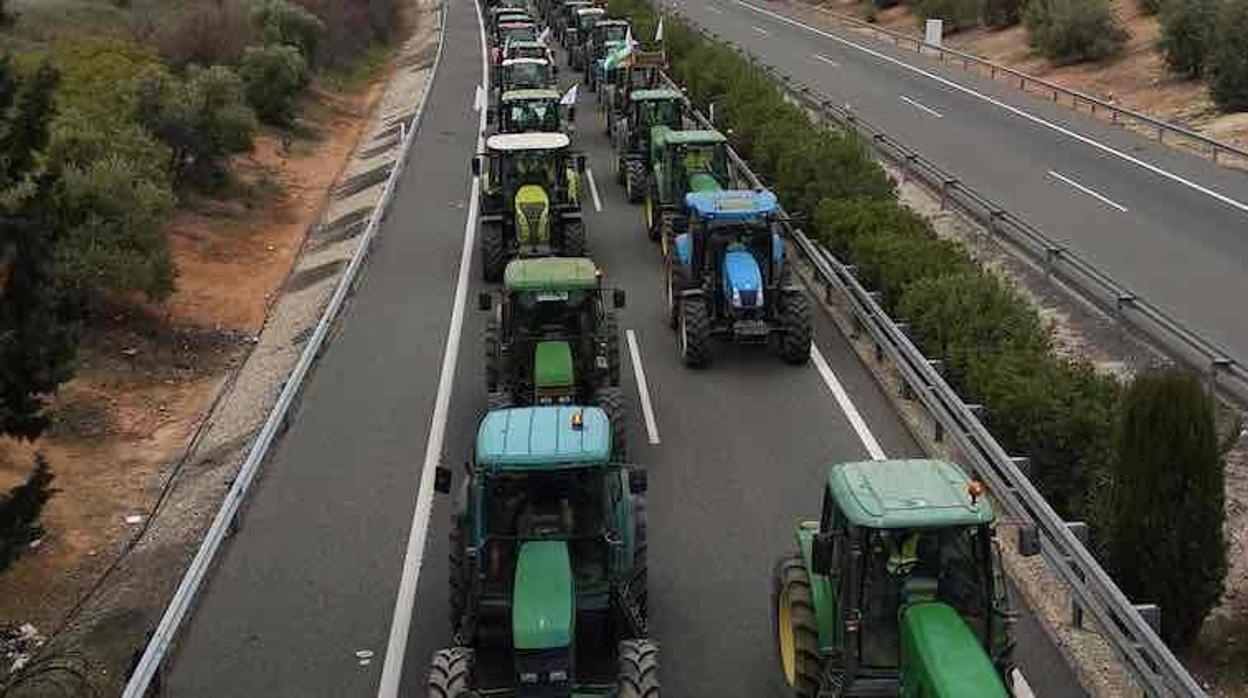Tractorada de la concentración celebrada hace varios días en Málaga