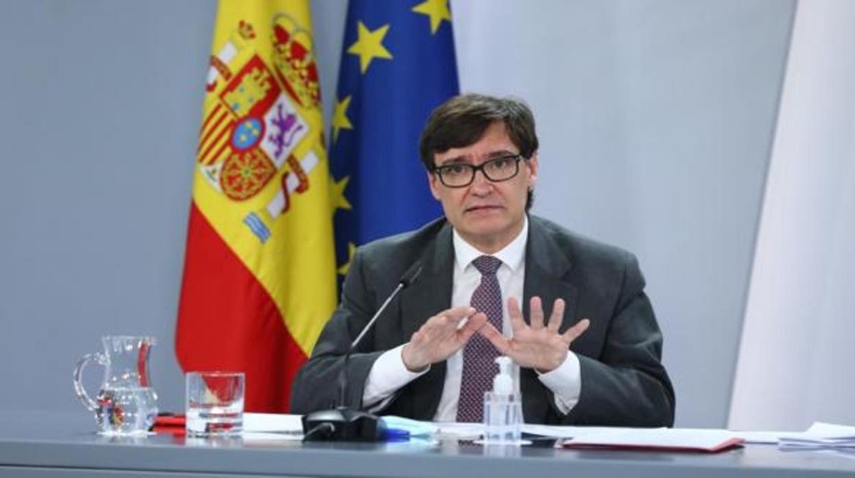 Salvador Illa, ministra de Sanidad, durante una intervención pública