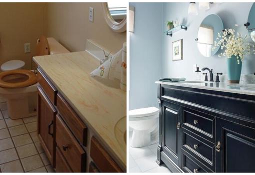 Antes y después de este baño