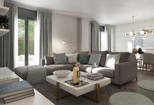 Acogedor salón de una de las viviendas