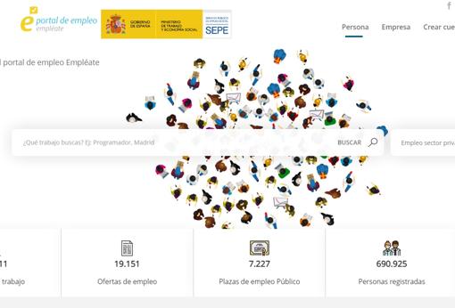 Pantalla de inicio de la web