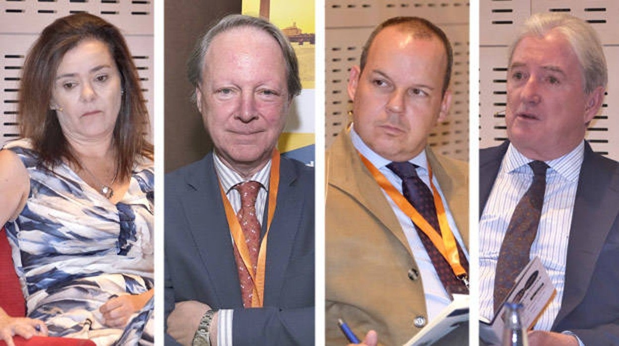 Reyes Queraltó, presidenta de Grupo R. Queraltó; Francisco Vañó, director general de Castillo de Canena; Vicente Granados, director de Instituto Español y Pedro Rebuelta, vicepresidente de González Byass