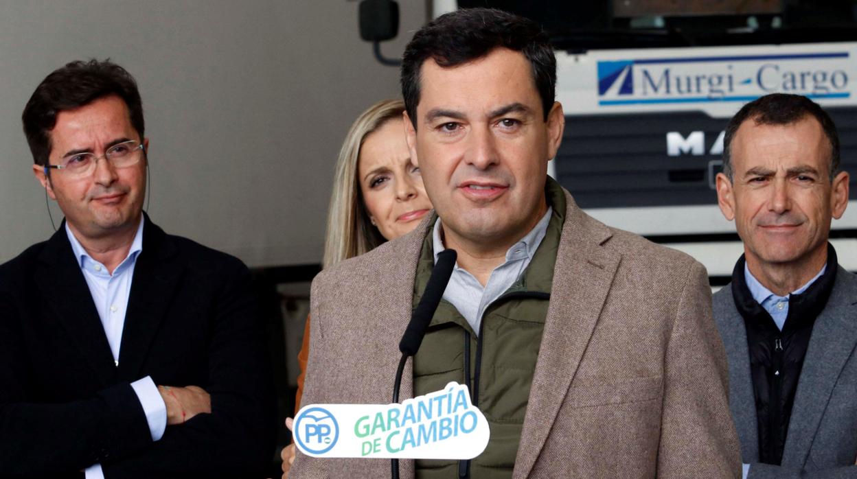 El líder y candidato del PP andaluz a la Presidencia de la Junta de Andalucía, Juanma Moreno
