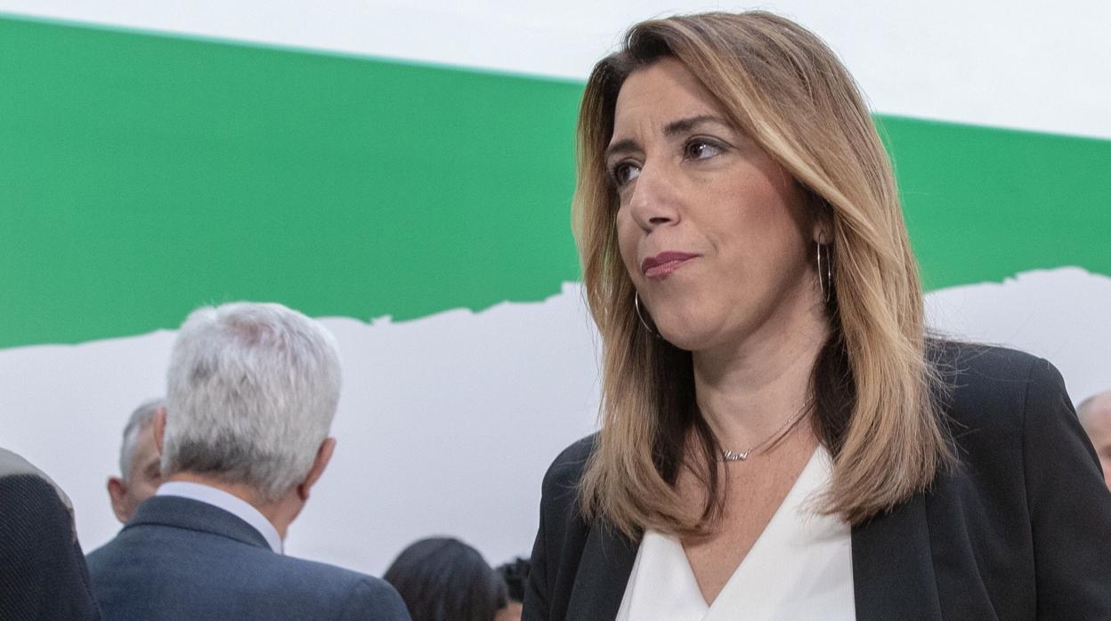 La presidenta en funciones Susana Díaz, tras reunir a su Ejecutiva Regional este lunes