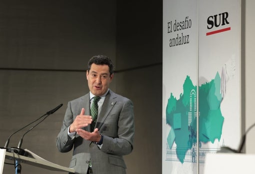 Moreno, este miércoles durante un encuentro en Málaga en el que ha anunciado las ayudas