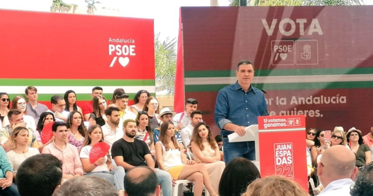 Pedro Sánchez, este sábado durante un mitin de la campaña andaluza en Cártama (Málaga)