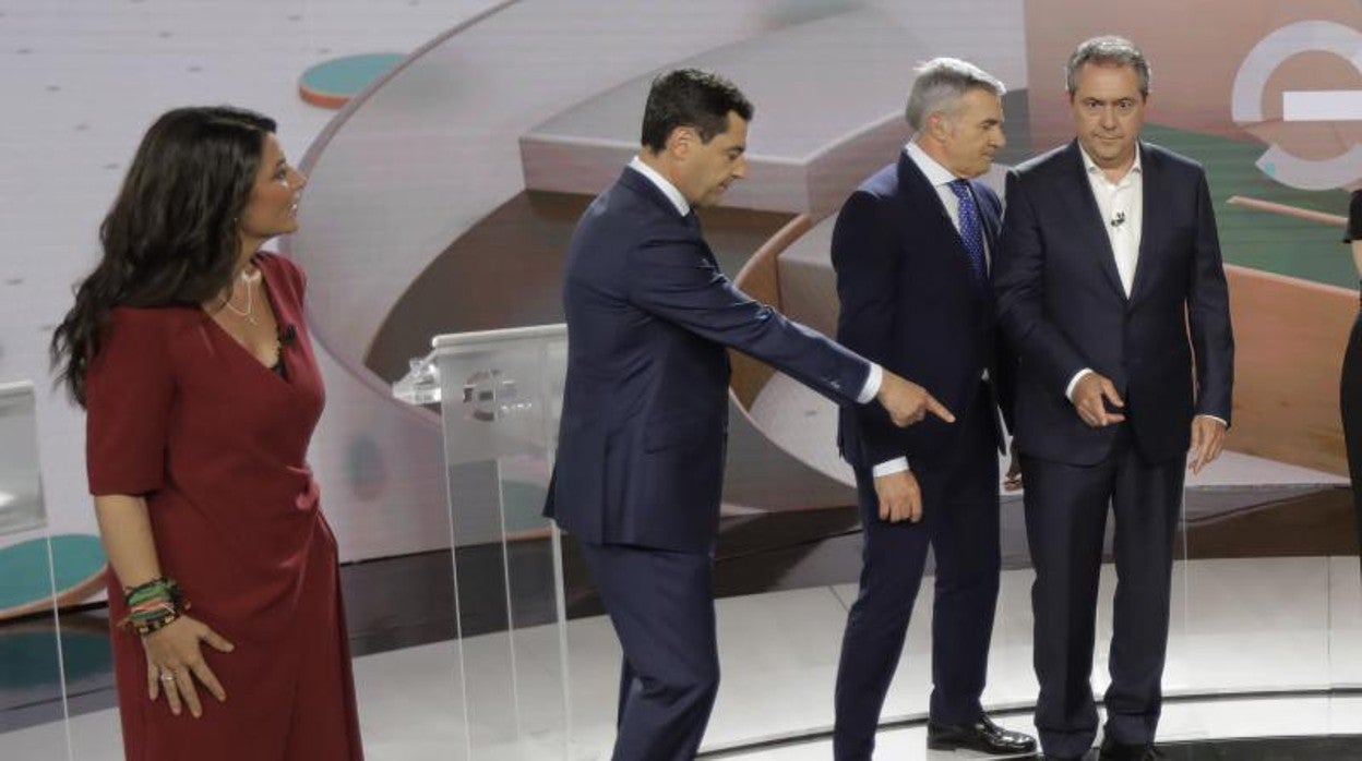 Los candidatos a las eleccioness en Andalucía durante el debate