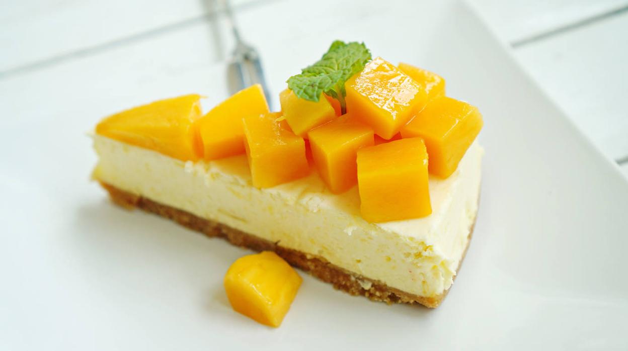 Esta tarta de mango es mu fácil de hacer y está riquísima