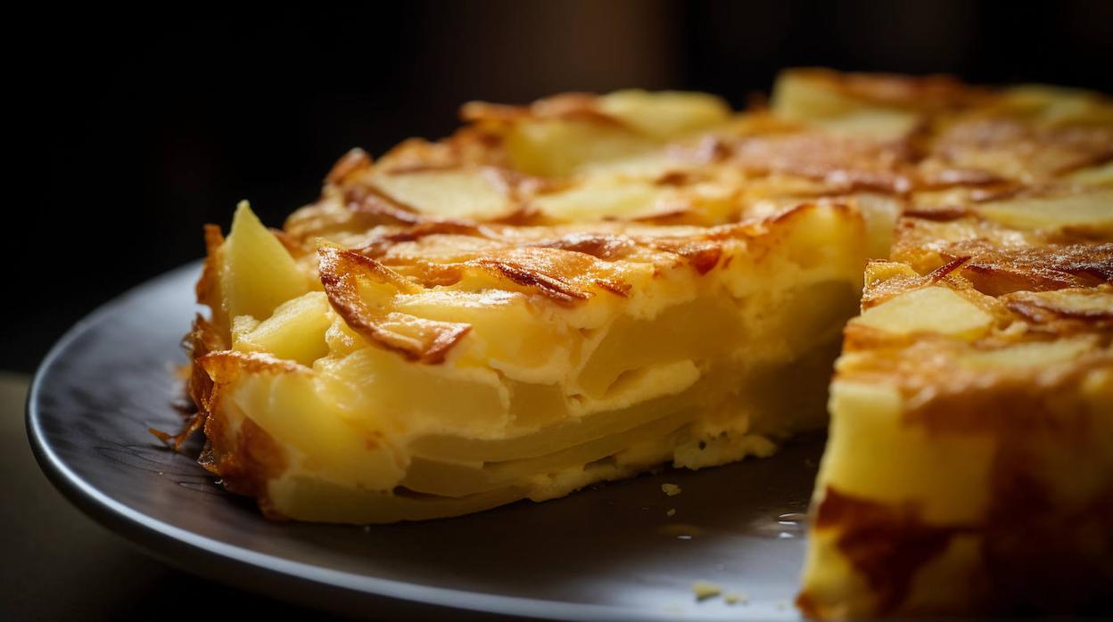 Tortilla de patatas hecha en la freidora de aire