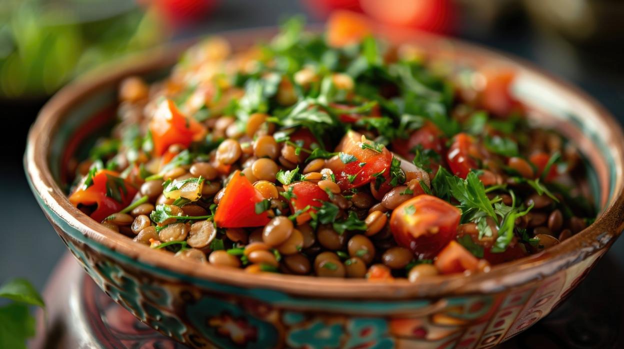 Esta ensalada está deliciosa y es perfecta para tomar legumbres también en verano