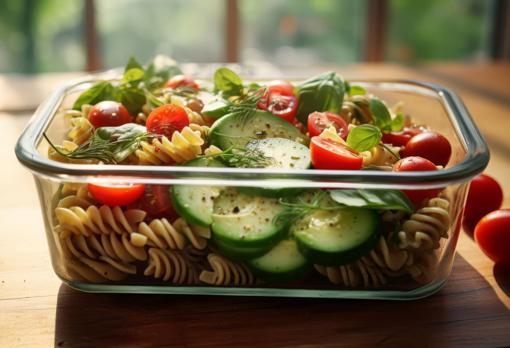 Las ensaladas de pasta son muy fáciles de transportar