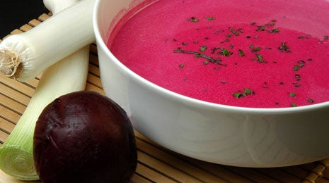 Crema fría de remolacha y puerro - Gurmé