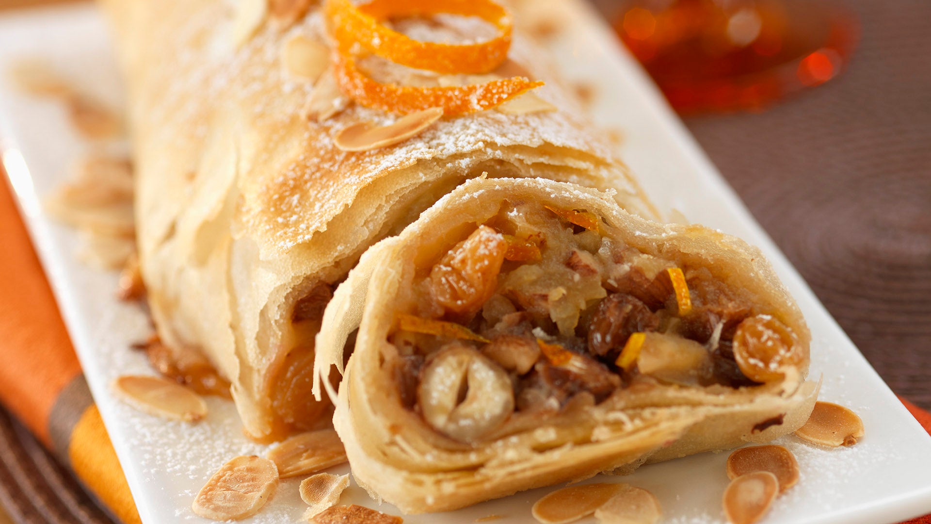 Strudel de membrillo, higos y castañas