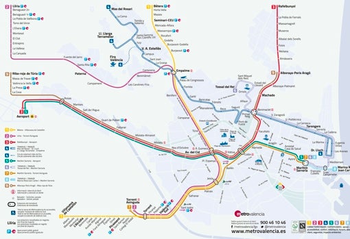 La red de metro de Valencia