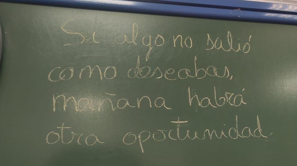 Una de las pizarras del colegio