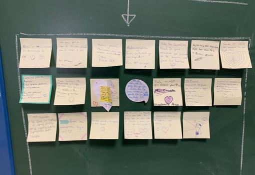 Las respuestas de los alumnos en post-its