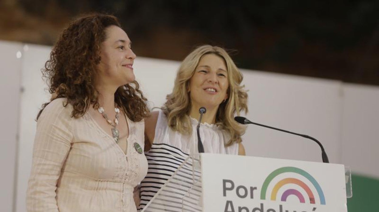 Acto central de campaña de Por Andalucía con la participación de la vicepresidenta segunda del Gobierno, Yolanda Díaz, junto a la candidata a la presidencia de la Junta, Inma Nieto, en el Auditorio Nacional