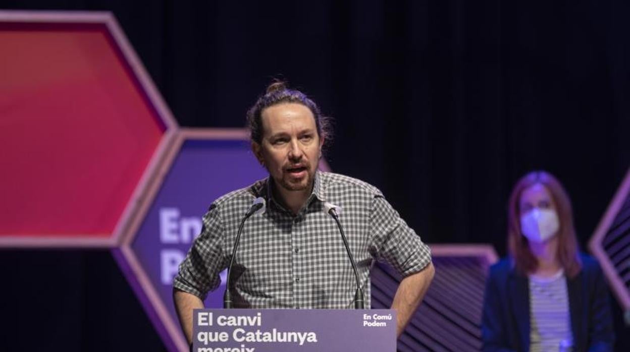 Pablo Iglesias, en el último día de campaña en Cataluña