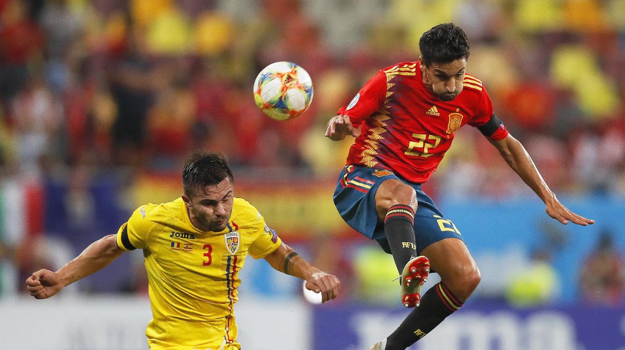 Jesús Navas, en un España-Rumanía