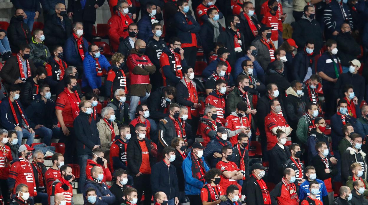 Así estaban los aficionados del Rennes en el choque contra el Krasnodar