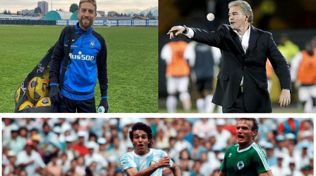 Papu Gómez y Burruchaga, autor del gol decisivo en la final del Mundial de 1986