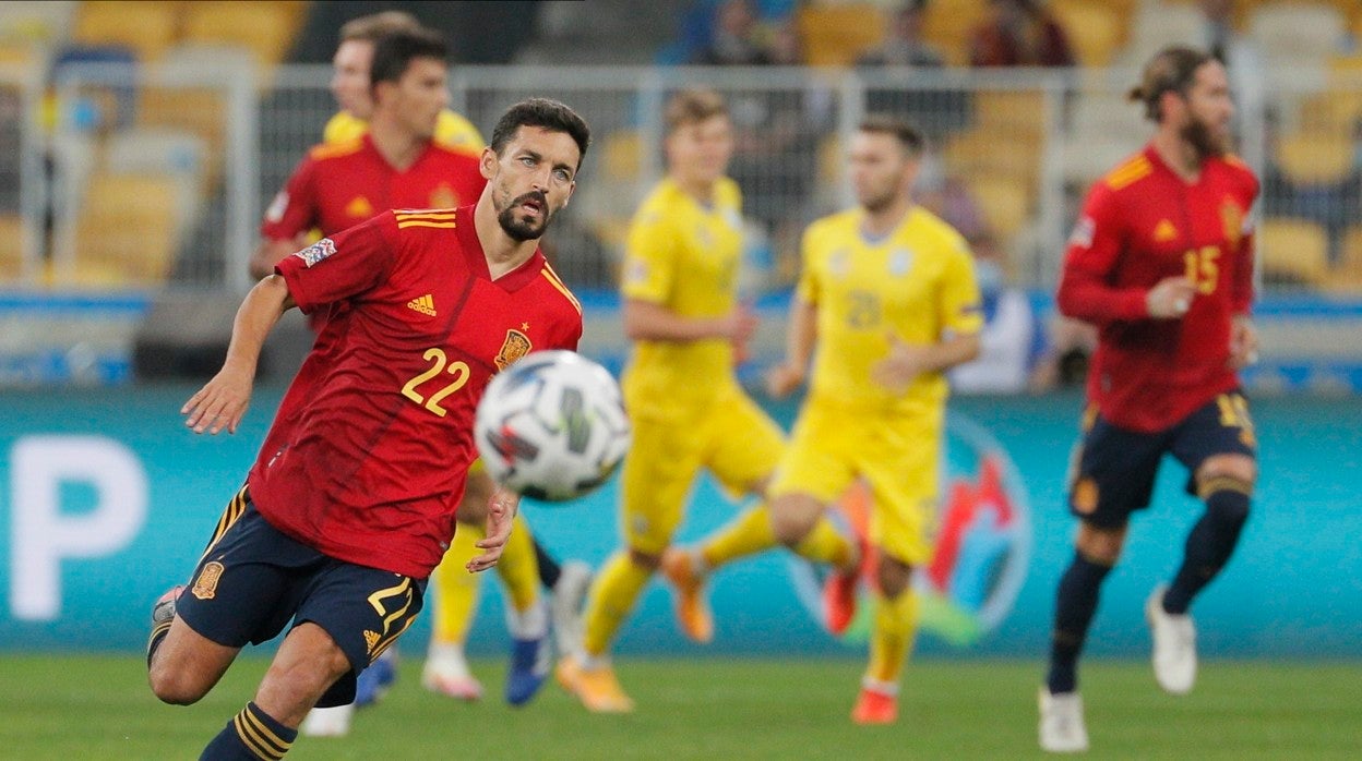 Navas, en un partido con España