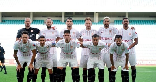 Once inicial del Sevilla ante la Roma