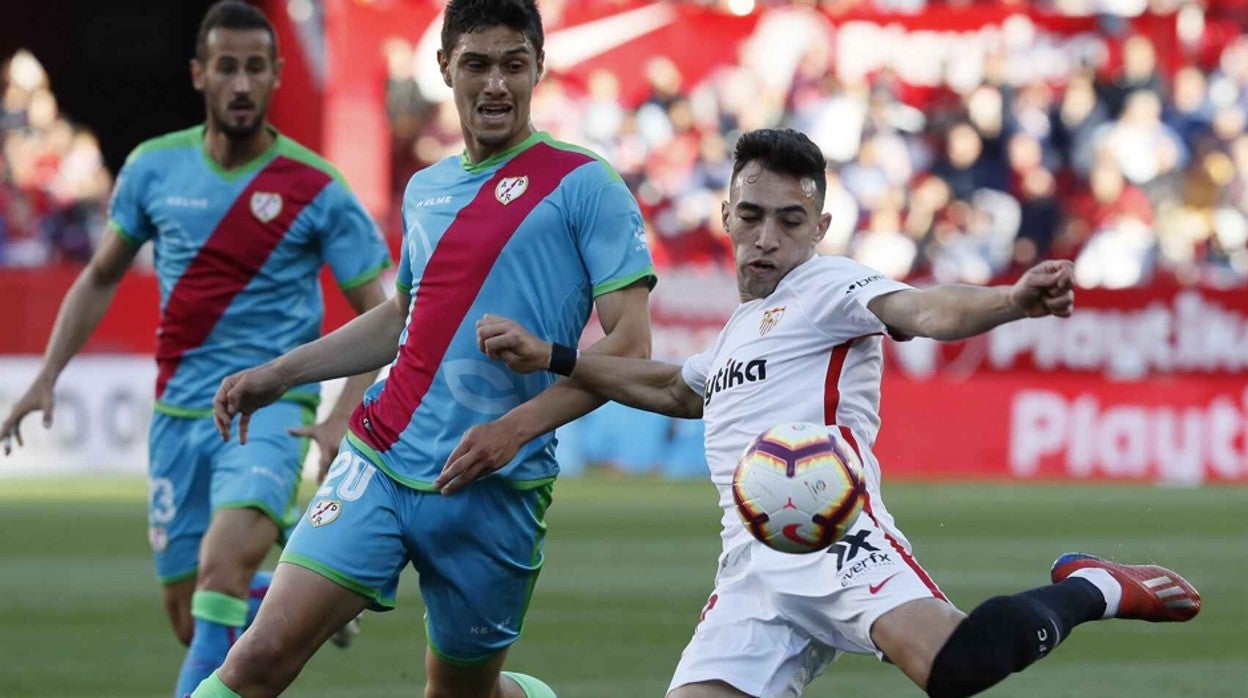 Munir en un lance del encuentro contra el Rayo Vallecano de la campaña 2018-19